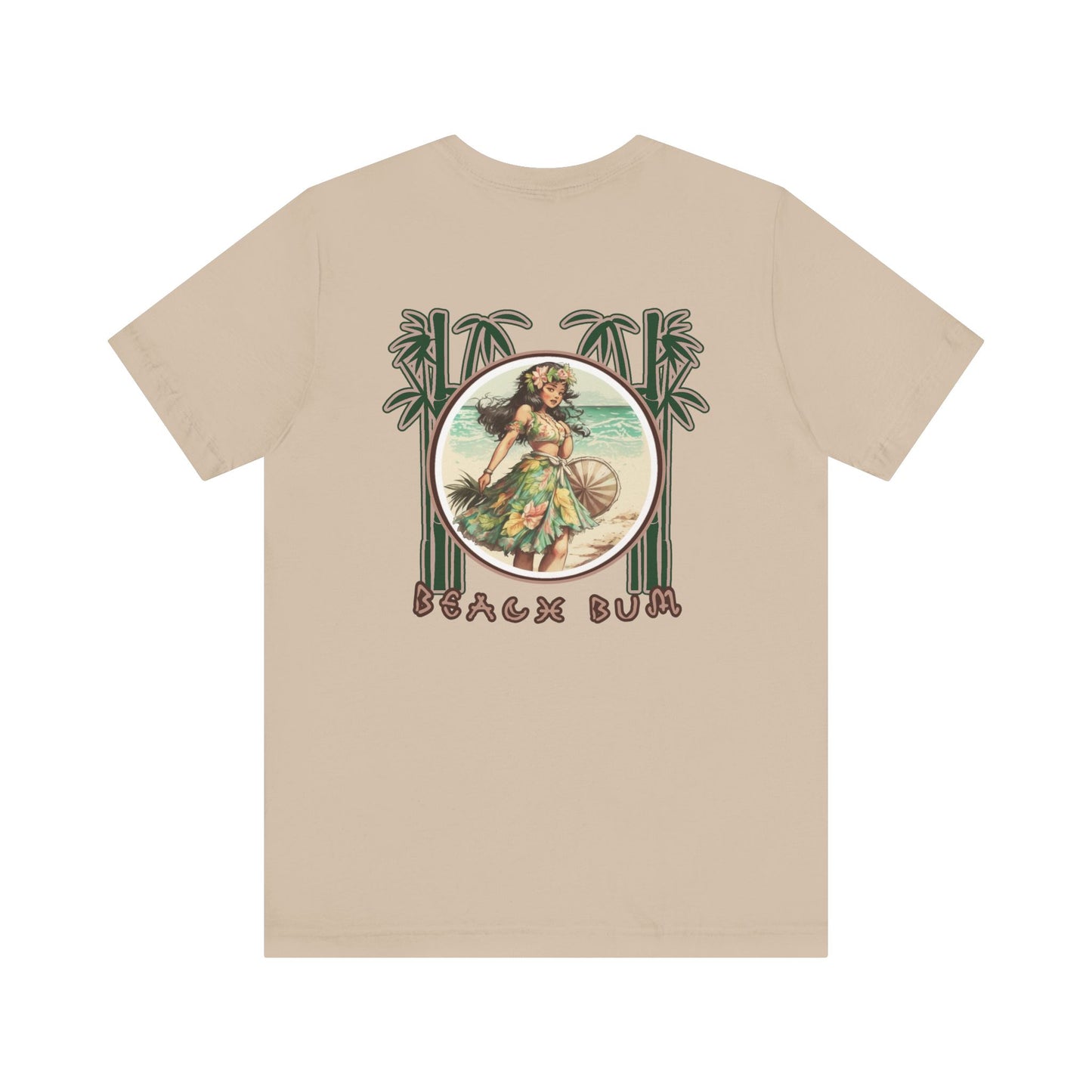 Beach Bum Hula Girl T-Shirt - Eco-Friendly Ocean Vibes Surf Style Tee