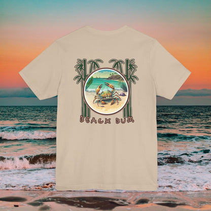 Beach Bum Crab T-Shirt - Eco-Friendly Ocean Vibes Surf Style Tee