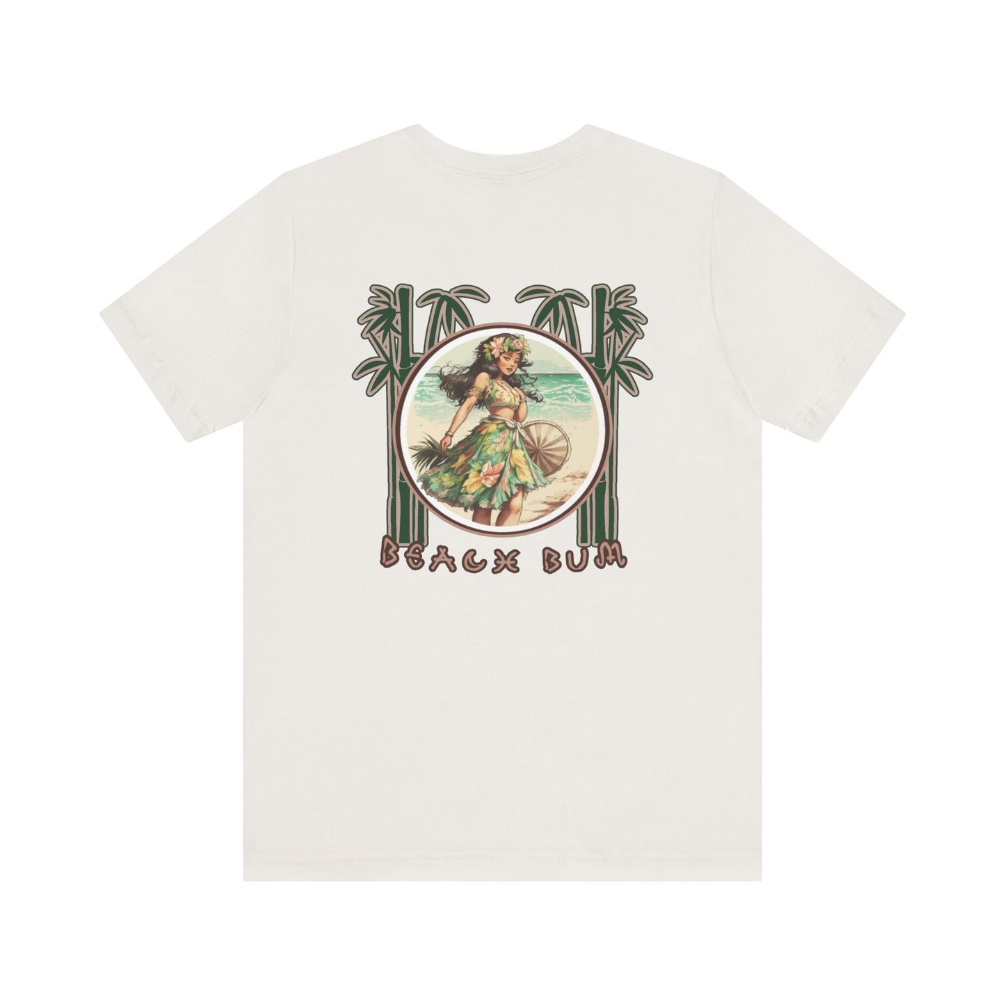 Beach Bum Hula Girl T-Shirt - Eco-Friendly Ocean Vibes Surf Style Tee