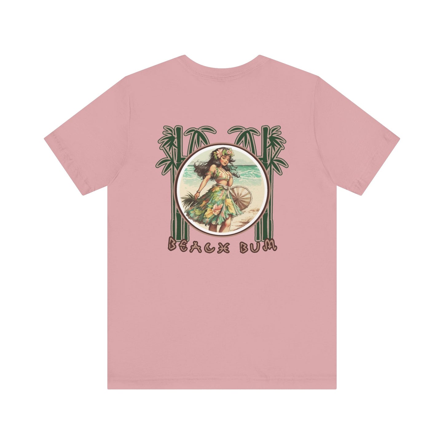 Beach Bum Hula Girl T-Shirt - Eco-Friendly Ocean Vibes Surf Style Tee