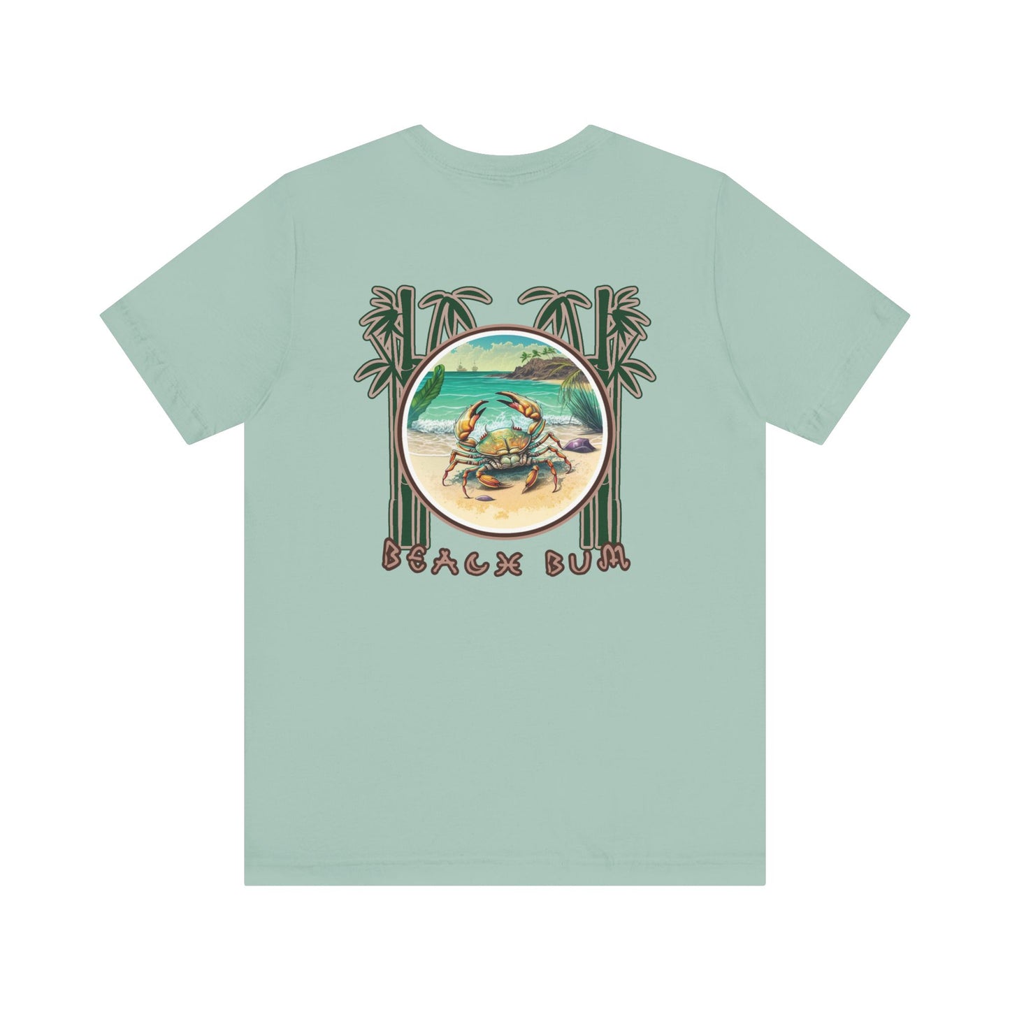 Beach Bum Crab T-Shirt - Eco-Friendly Ocean Vibes Surf Style Tee