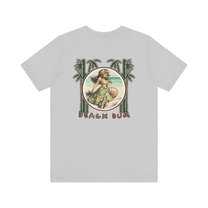 Beach Bum Hula Girl T-Shirt - Eco-Friendly Ocean Vibes Surf Style Tee