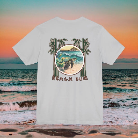 Beach Bum Sea Turtle T-Shirt - Eco-Friendly Ocean Vibes Surf Style Tee