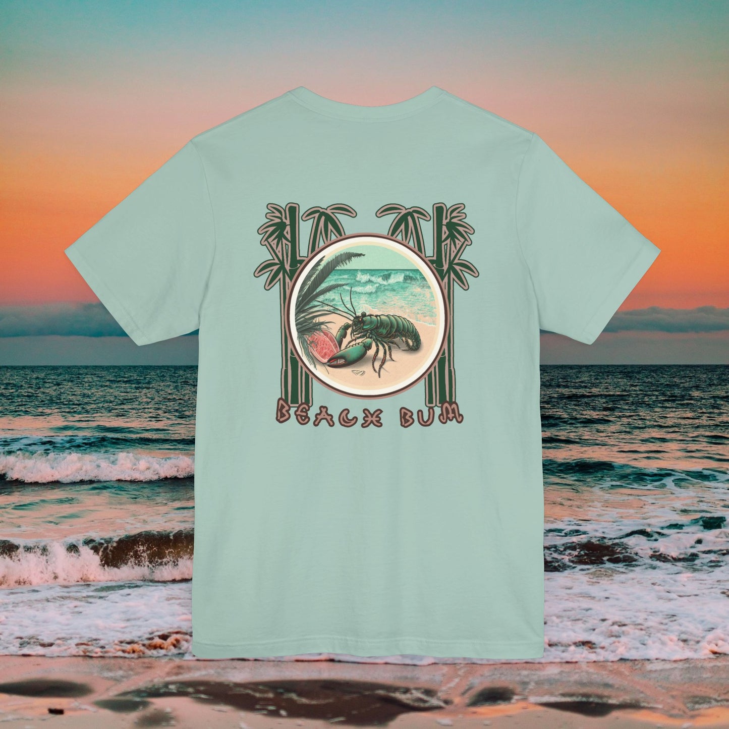 Beach Bum Lobster T-Shirt - Eco-Friendly Ocean Vibes Surf Style Tee