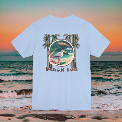 Beach Bum Seagull T-Shirt - Eco-Friendly Ocean Vibes Surf Style Tee