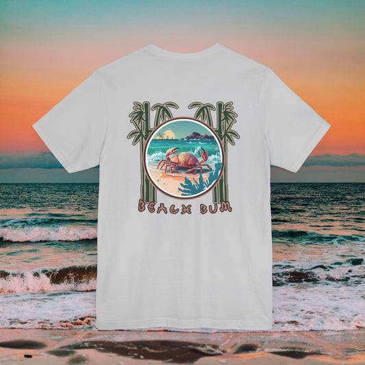 Beach Bum Red Crab T-Shirt - Eco-Friendly Ocean Vibes Surf Style Tee