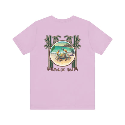 Beach Bum Crab T-Shirt - Eco-Friendly Ocean Vibes Surf Style Tee