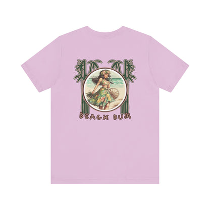 Beach Bum Hula Girl T-Shirt - Eco-Friendly Ocean Vibes Surf Style Tee