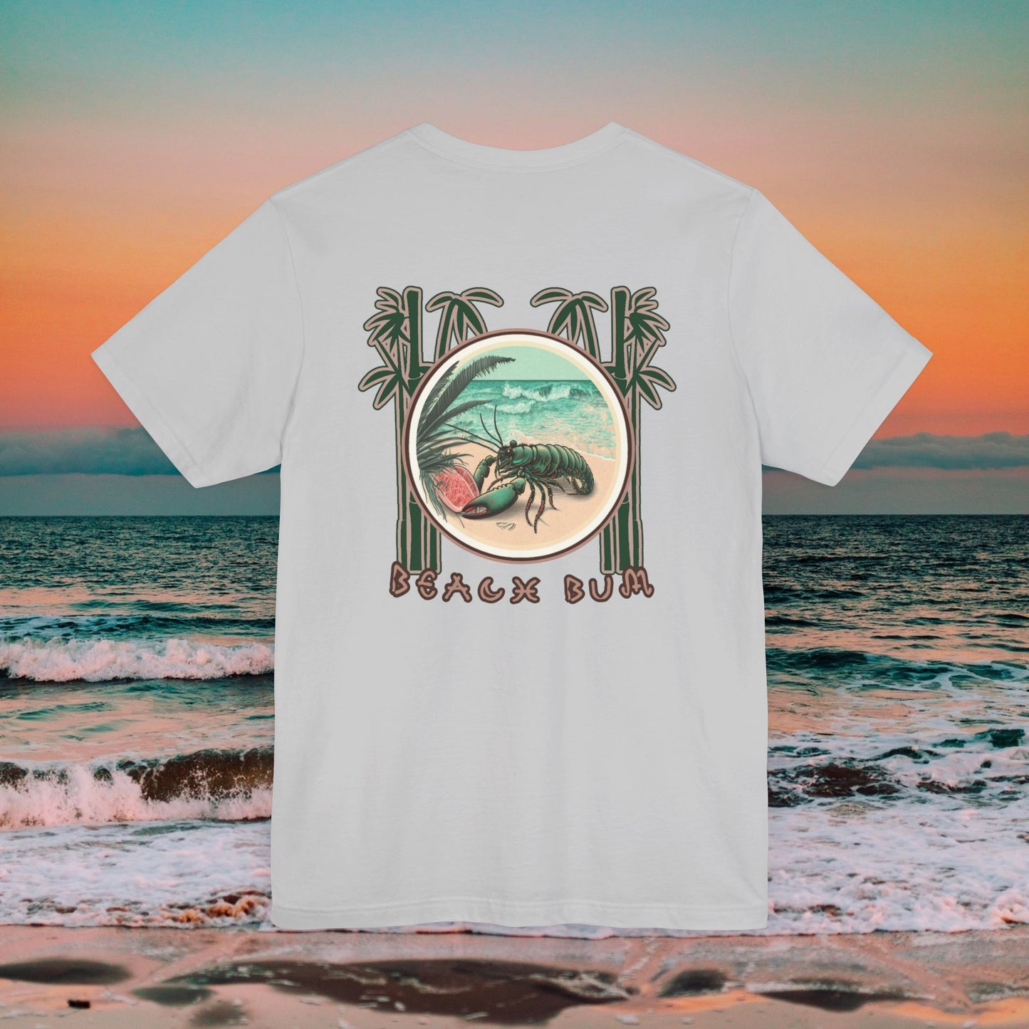 Beach Bum Lobster T-Shirt - Eco-Friendly Ocean Vibes Surf Style Tee