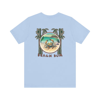 Beach Bum Crab T-Shirt - Eco-Friendly Ocean Vibes Surf Style Tee