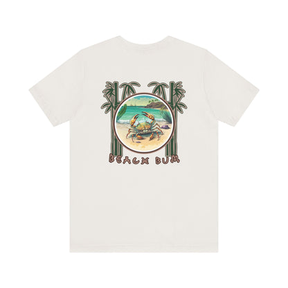 Beach Bum Crab T-Shirt - Eco-Friendly Ocean Vibes Surf Style Tee