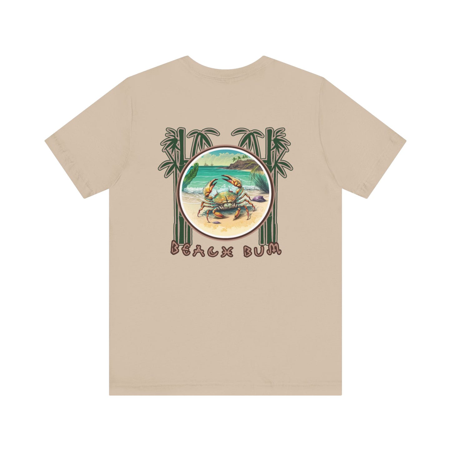 Beach Bum Crab T-Shirt - Eco-Friendly Ocean Vibes Surf Style Tee