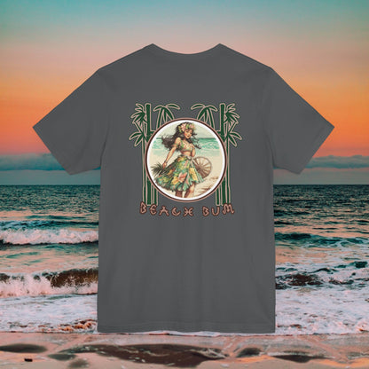 Beach Bum Hula Girl T-Shirt - Eco-Friendly Ocean Vibes Surf Style Tee